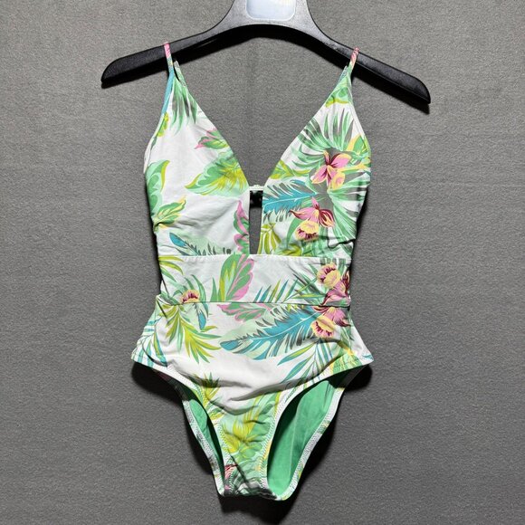 Becca Womens Swimsuit Floral One Piece Beach Coastal Size Small - Picture 1 of 10